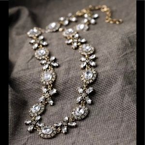 Stunning Antique Style Bronze XO Flower Crystal
Statement Necklace With Extender